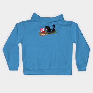 Portuguese Water Dog with Buoy Ball Kids Hoodie